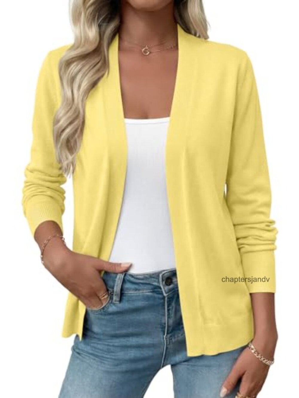 Women's Open Front Cardigan Lightweight Knit Long Sleeve Shrug